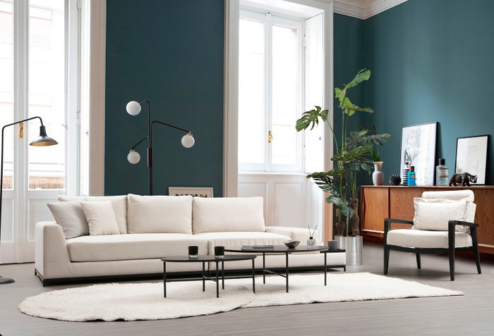 Atelier Del Sofa Line With Side Table - Beige